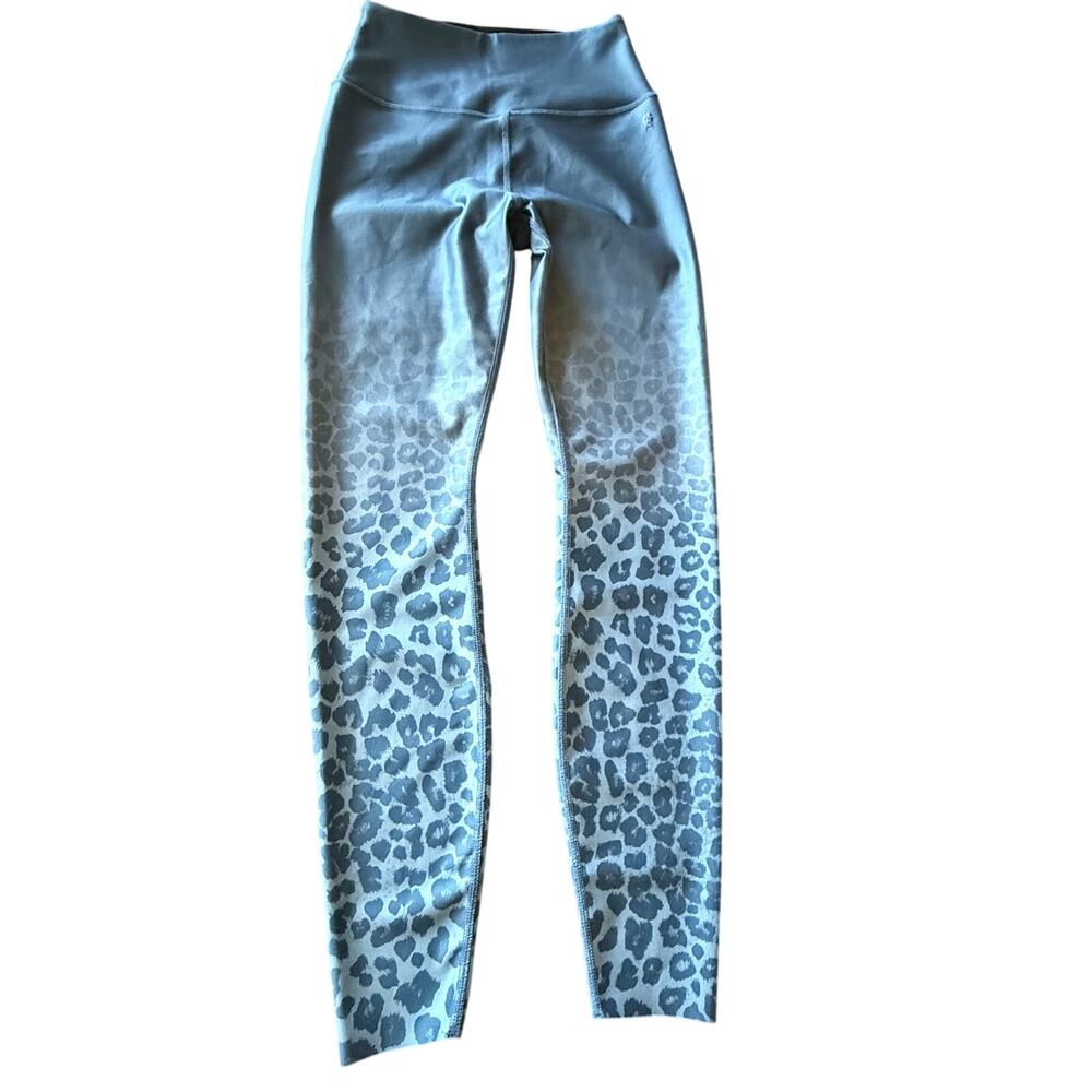 Good American Leopard Leggings 1 or Small Blue Ombre Active Training Workout Gym